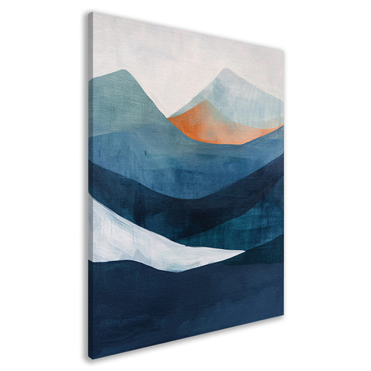 Abstract schilderij van serene bergen canvas