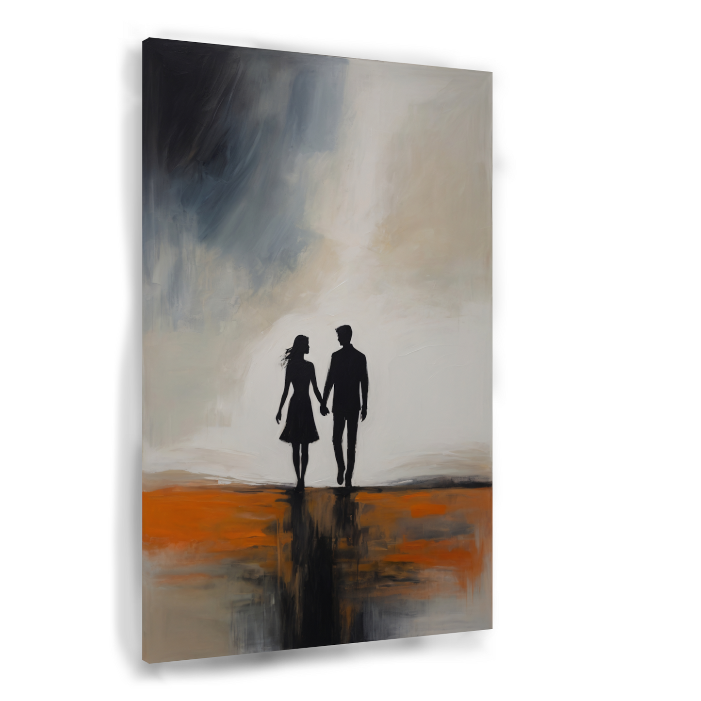 Reflectie van Verbinding in Oranje Schemering canvas