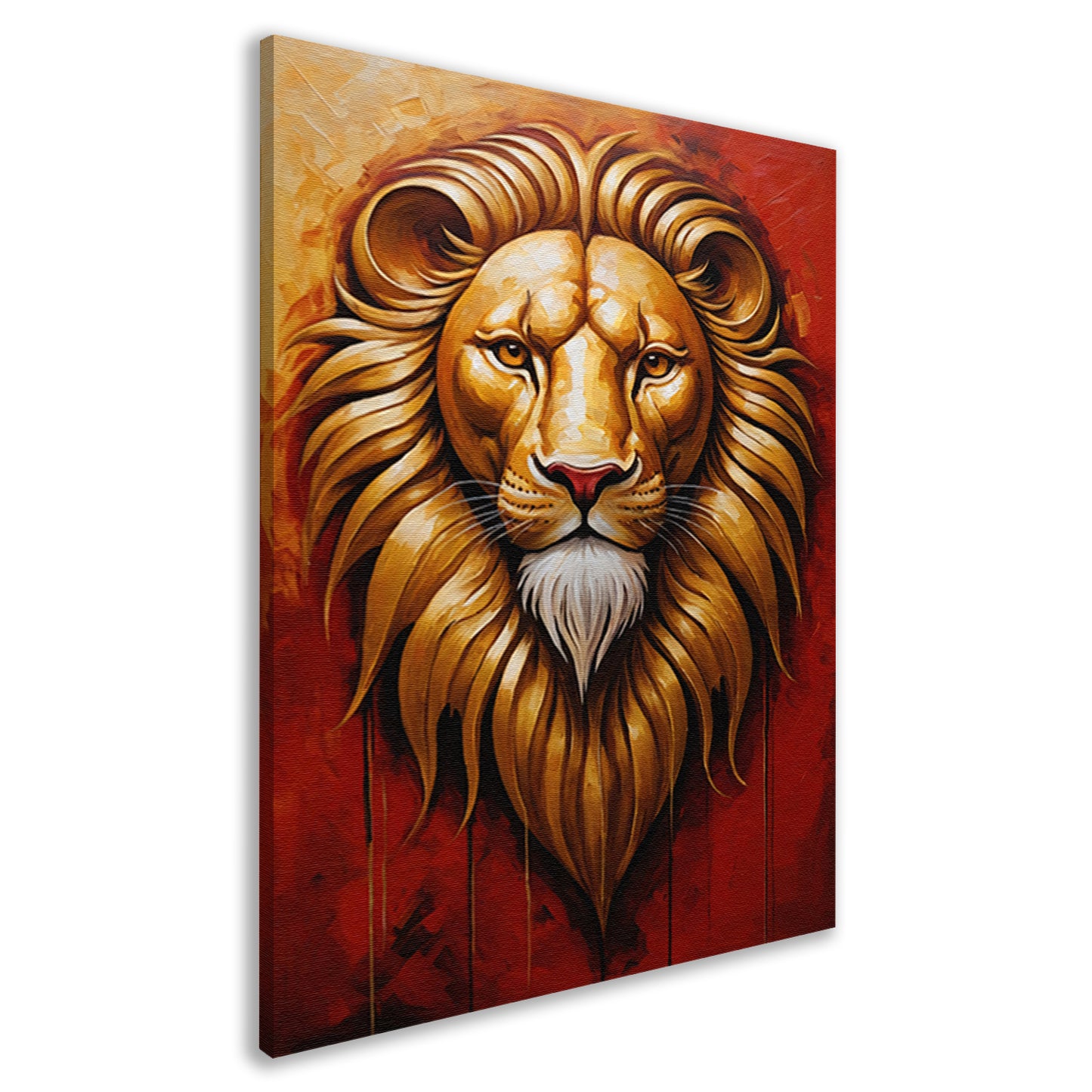 De Majestueuze Gouden Leeuw in Art Nouveau canvas