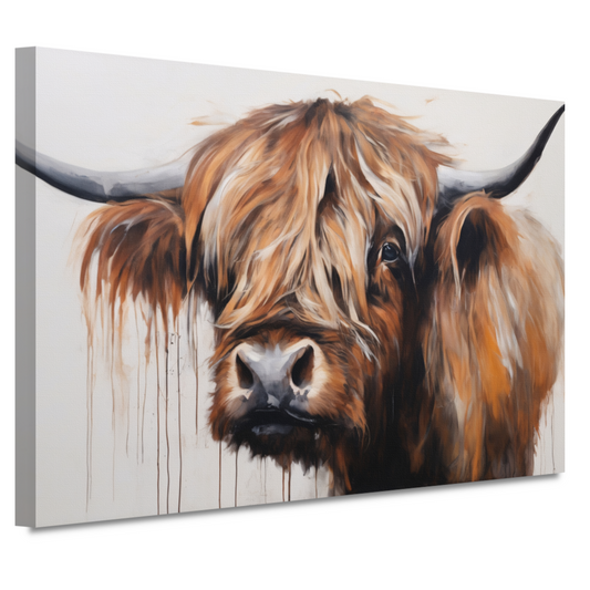 Intens Blikkende Hoogland Stier in Kunst canvas