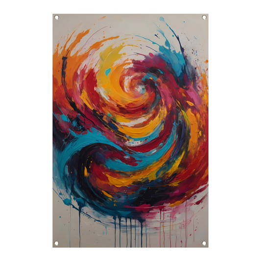 Wervelende Dans van Levendige Kleuren tuinposter