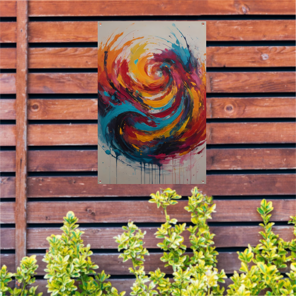 Wervelende Dans van Levendige Kleuren tuinposter