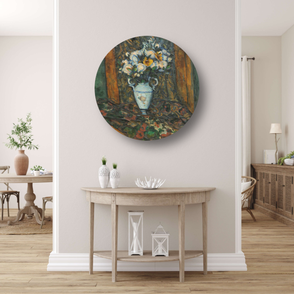 Vaas met bloemen - Paul Gauguin aluminium muurcirkel