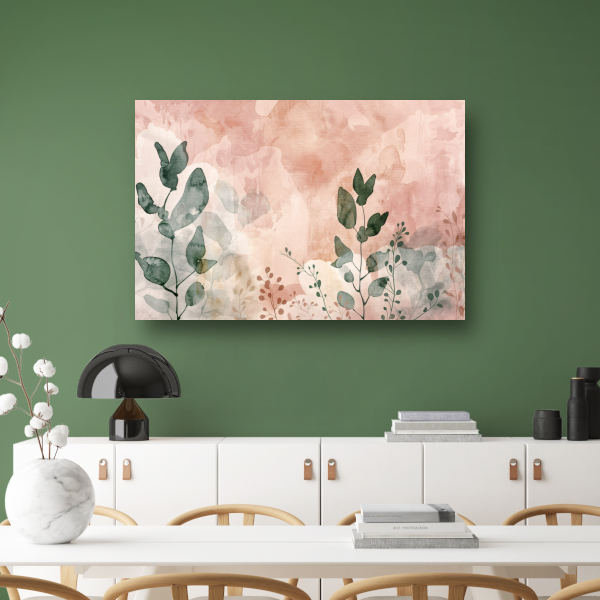 Sepia Bladeren in Aquarel Stijl poster