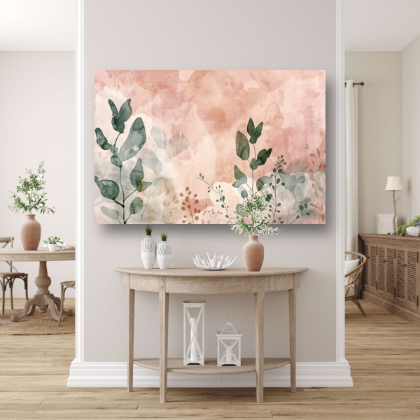 Sepia Bladeren in Aquarel Stijl acrylglas