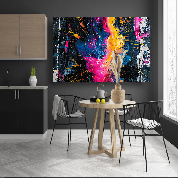 Kleurrijke abstracte kunst met spetters acrylglas