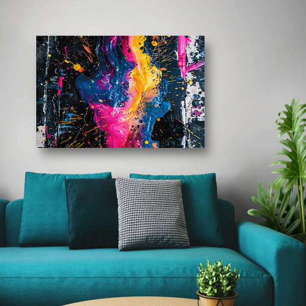 Kleurrijke abstracte kunst met spetters acrylglas