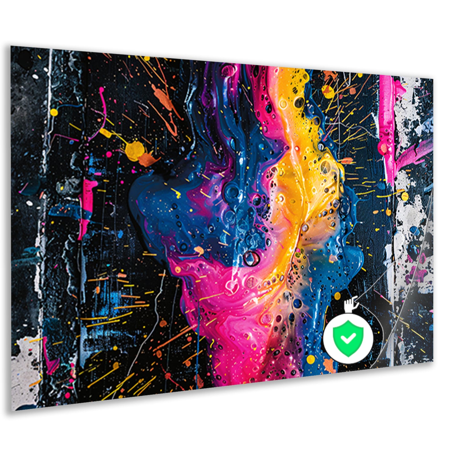 Kleurrijke abstracte kunst met spetters poster