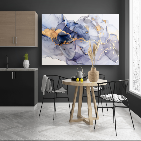 Abstracte Schoonheid met Gouden Lijnen poster
