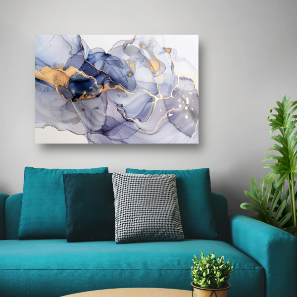 Abstracte Schoonheid met Gouden Lijnen poster