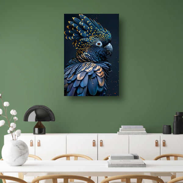 Exotische Papegaai met Levendige Kleuraccenten canvas met baklijst
