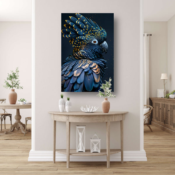 Exotische Papegaai met Levendige Kleuraccenten canvas met baklijst