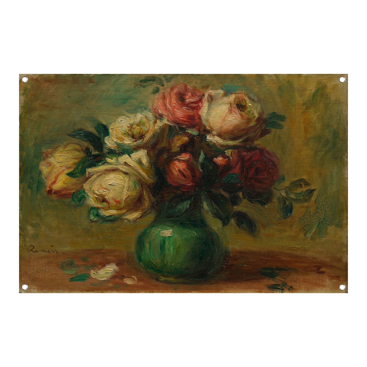 Rozen in een vaas - Pierre-Auguste Renoir tuinposter