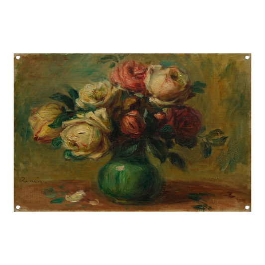 Rozen in een vaas - Pierre-Auguste Renoir tuinposter