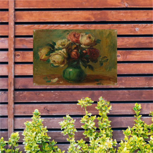 Rozen in een vaas - Pierre-Auguste Renoir tuinposter