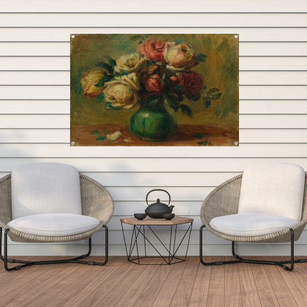 Rozen in een vaas - Pierre-Auguste Renoir tuinposter