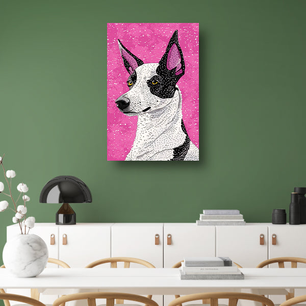 Moderne kleurrijke hond in popart-stijl canvas