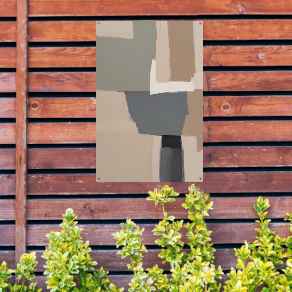 Abstracte Minimalistische Geometrische Monochrome Kunst tuinposter