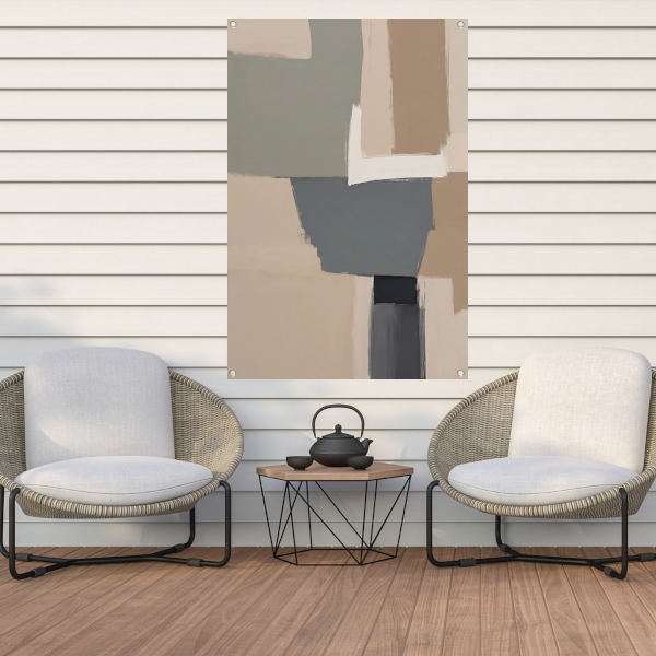 Abstracte Minimalistische Geometrische Monochrome Kunst tuinposter