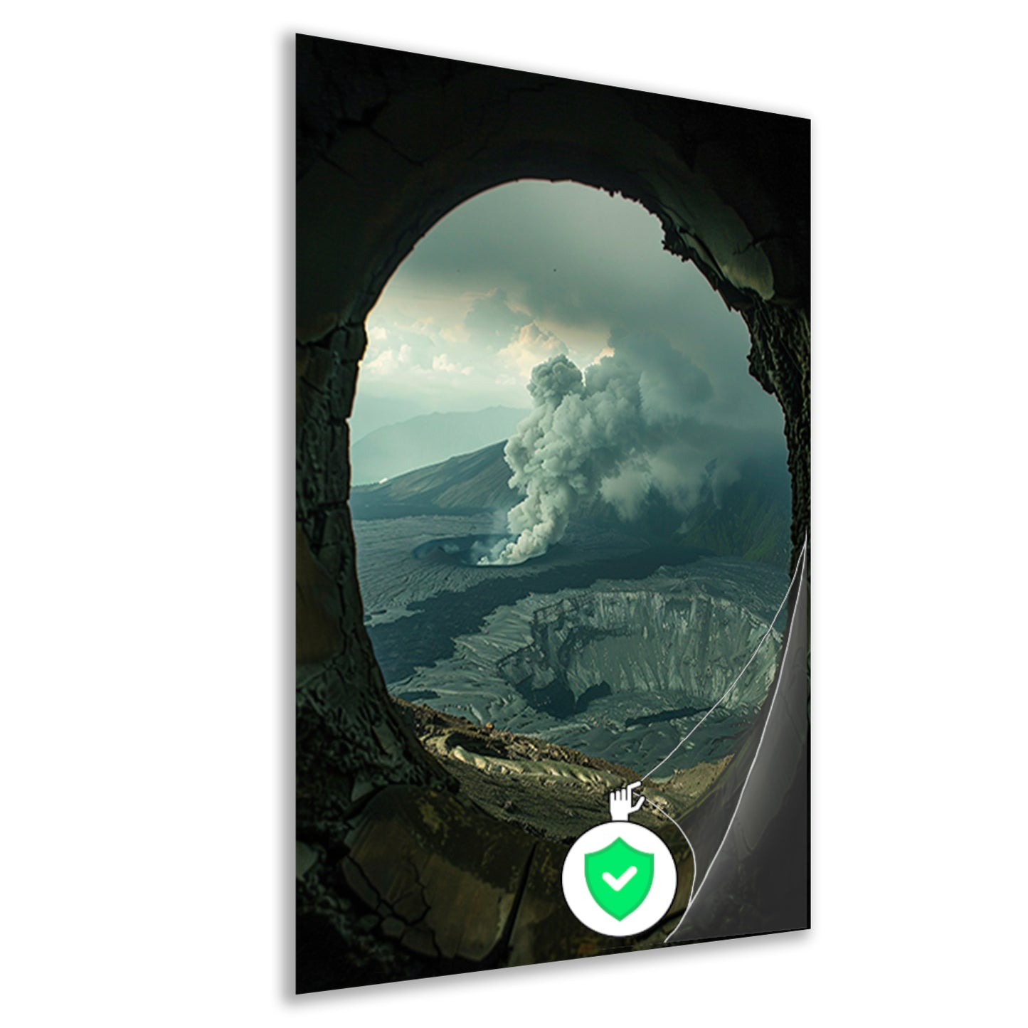 Vulkaanuitbarsting in een Berglandschap poster