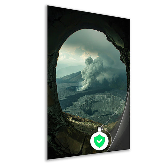 Vulkaanuitbarsting in een Berglandschap poster