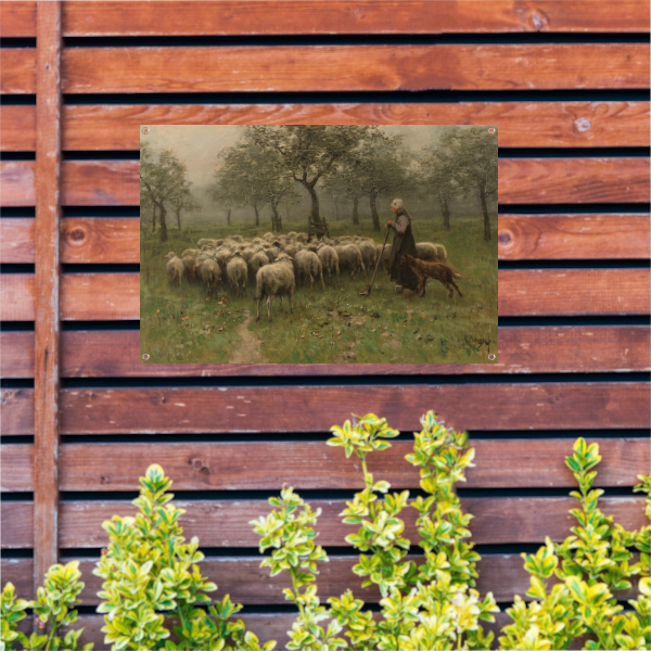 Herderin met kudde schapen - Anton Mauve tuinposter