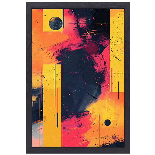 Abstract Expressionistisch  met Kleurrijk Vormen canvas met baklijst