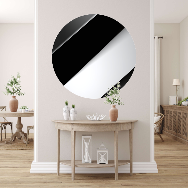 Contrast van Zwart en Wit aluminium muurcirkel