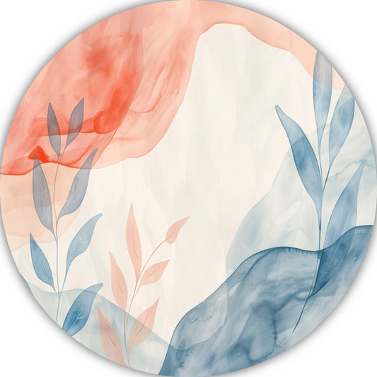 Abstract Natuur in Aquarel Kleuren aluminium muurcirkel