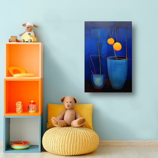 Minimalistische bloemenvaas stilleven canvas