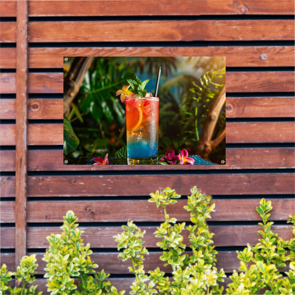 Minimalistisch Drankje op Tafel tuinposter