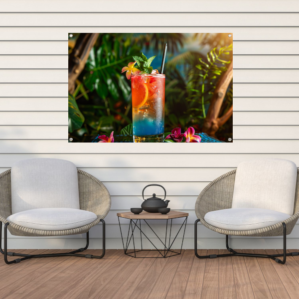 Minimalistisch Drankje op Tafel tuinposter