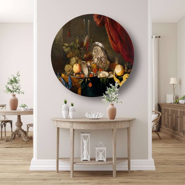 Stilleven met fruit en glazen - Jan Davidsz. de Heem forex muurcirkel