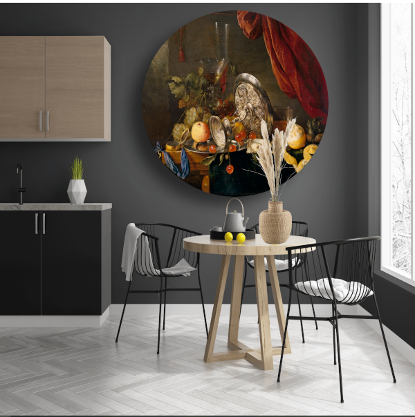 Stilleven met fruit en glazen - Jan Davidsz. de Heem forex muurcirkel