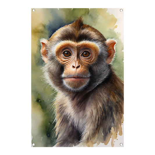 Jonge Aap in Aquarel Waterverf Stijl tuinposter