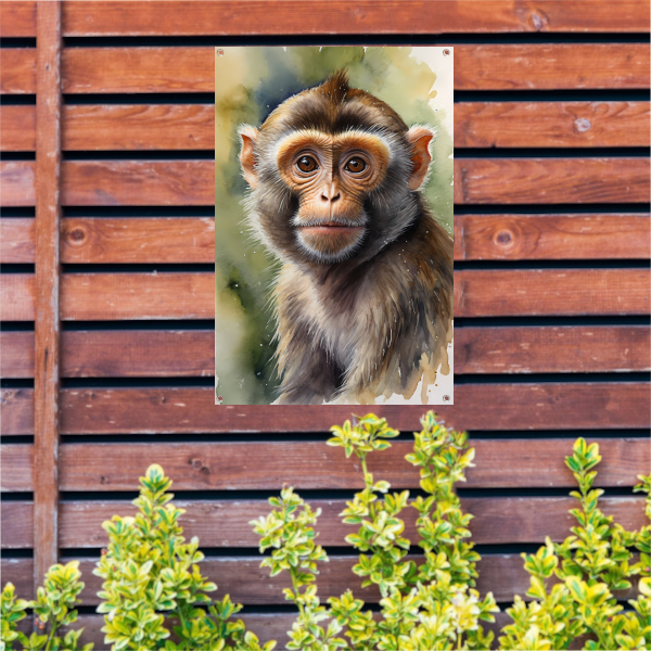 Jonge Aap in Aquarel Waterverf Stijl tuinposter