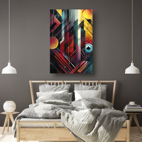 Abstract Schoppen Aas in geometrische vormen poster