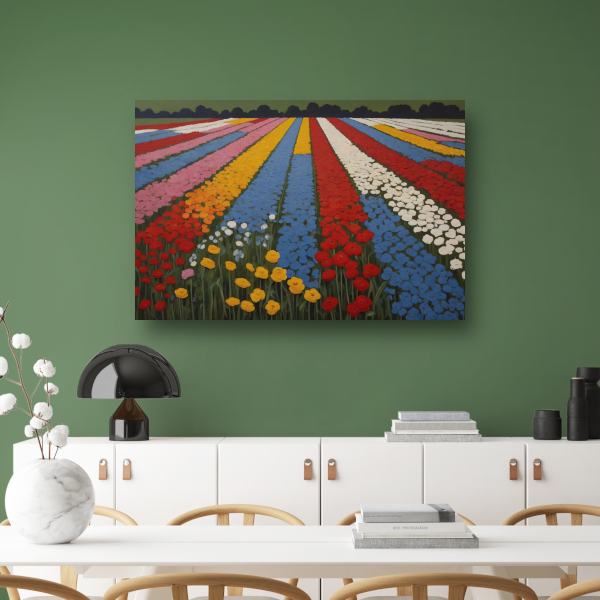 Vibrant Bloom Stripes in Natures Spectrum poster