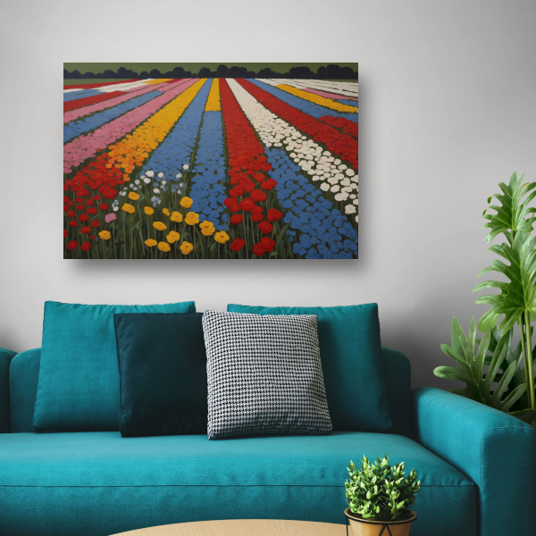 Vibrant Bloom Stripes in Natures Spectrum poster