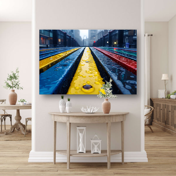 Regenboogbanken canvas