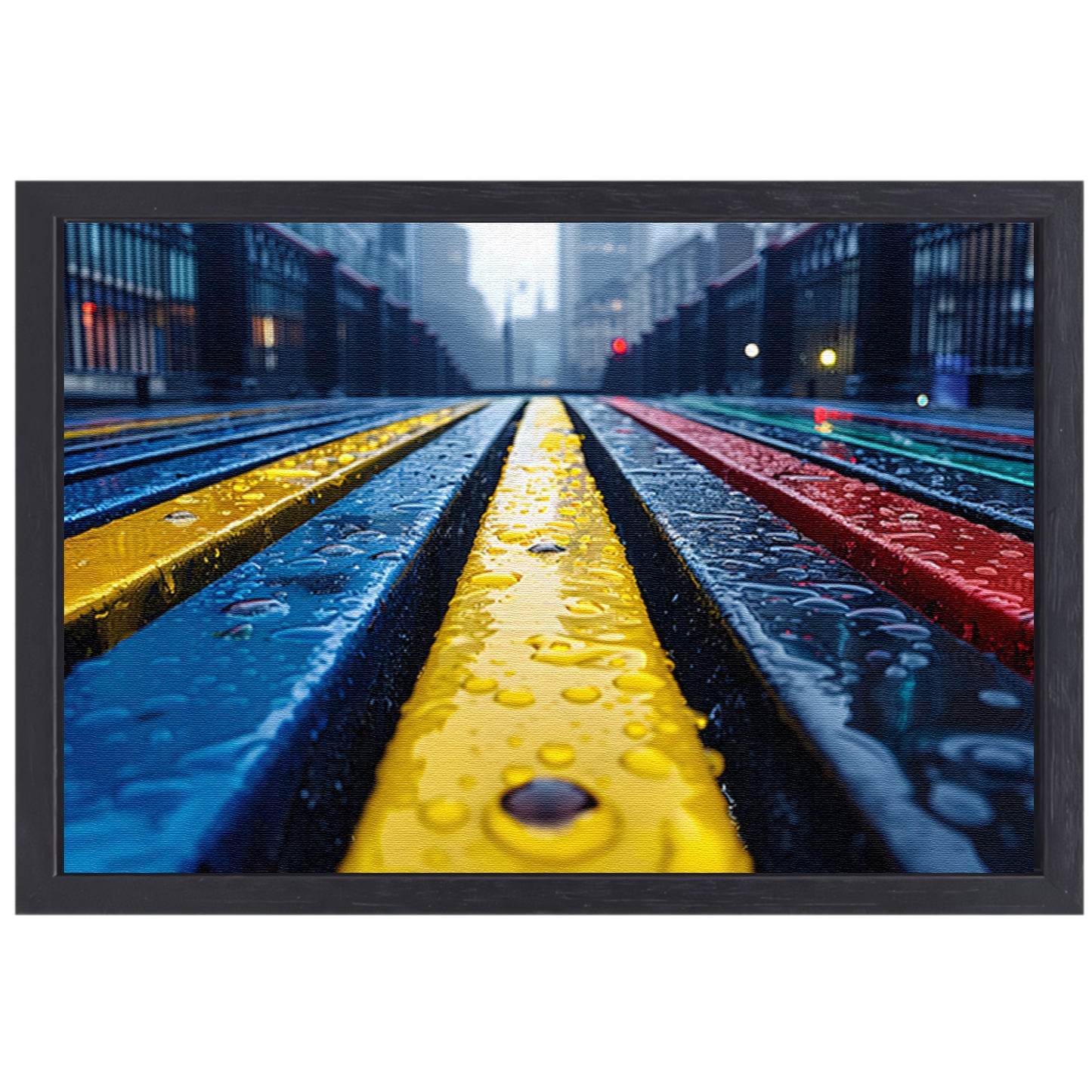 Regenboogbanken canvas met baklijst