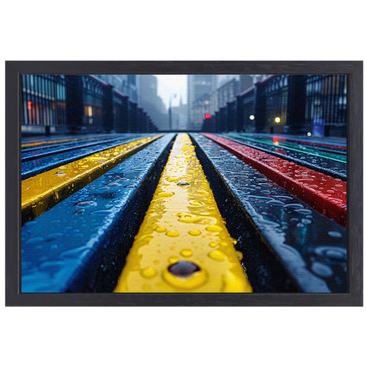 Regenboogbanken canvas met baklijst