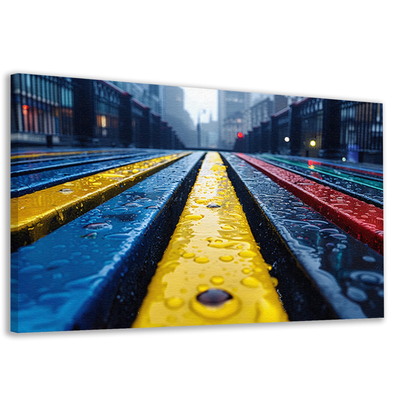 Regenboogbanken canvas