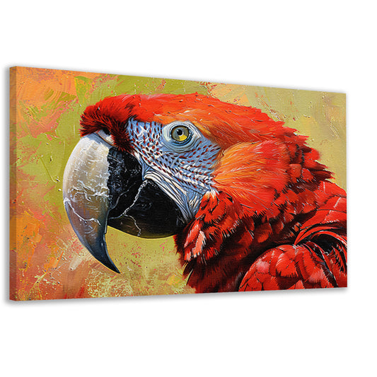 Kleurrijk schilderij van een levendige papegaai canvas