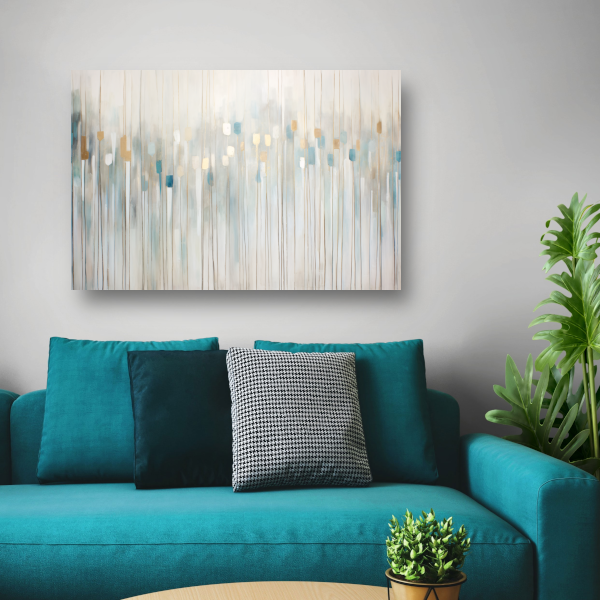 Blauw-witte abstracte compositie canvas