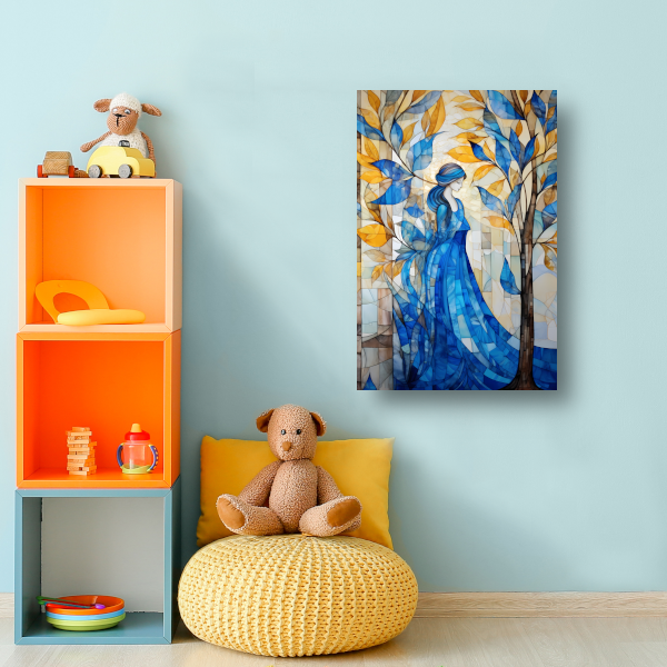 Minimalistische boomtekening in zwart-wit canvas