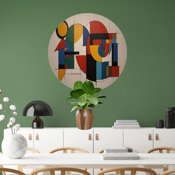 Geometrische Abstractie in Primaire Kleuren forex muurcirkel