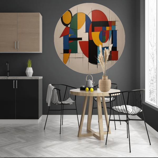 Geometrische Abstractie in Primaire Kleuren forex muurcirkel