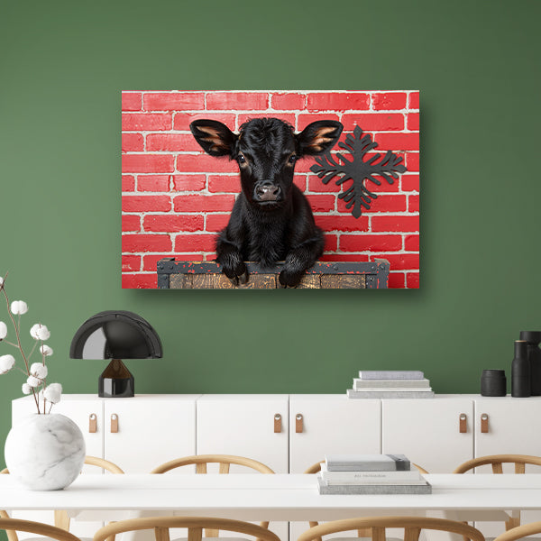Minimalistisch Kalf op Crate canvas