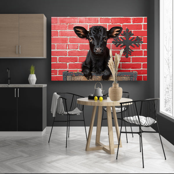 Minimalistisch Kalf op Crate canvas
